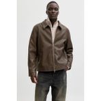 Jack & Jones Erkek Jjecasablanca Deri Ceket 12278839 Kahverengi - XL