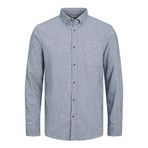 JACK & JONES Erkek Jjeclassic melanj tişört Ls Sn Gömlek, Faded Denim, XL