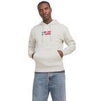 JACK & JONES Erkek Jjecorp Graphic Sweat Hood Noos kapüşonlu kazak, beyaz melanj, M