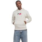 JACK & JONES Erkek Jjecorp Graphic Sweat Hood Noos kapüşonlu kazak, beyaz melanj, S