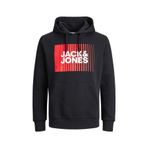 JACK & JONES Erkek Jjecorp Logo Sweat Hood Noos kapüşonlu kazak, Siyah Play 5, XL