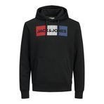 JACK & JONES Erkek JJECORP LOGO SWEAT HOOD NOOS Kapüşonlu Sweatshirt, Black, S