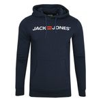 JACK & JONES Erkek Jjecorp Logolu Sweat Hood Noos Kapüşonlu Sweatshirt, XL