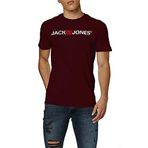 Jack & Jones Erkek Jjecorp Logolu Tişört Ss Bisiklet Yaka Noos Tişört, Kırmızı (Port Royale), 3XL