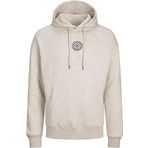 JACK & JONES Erkek Jjecosmo Sweat Hood Noos kapüşonlu kazak, beyaz melanj, L
