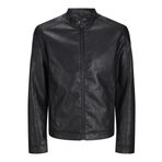 JACK & JONES Erkek Jjedylan Clean Pu Jacket Noos motorcu ceketi, Siyah, XXL