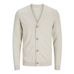 JACK & JONES Erkek Jjeemil Knit Button Cardigan Noos örgü ceket, Oatmeal/Detay: melanj, L