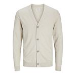 JACK & JONES Erkek Jjeemil Knit Button Cardigan Noos örgü ceket, Oatmeal/Detay: melanj, XL