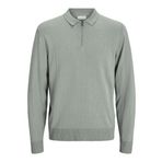 JACK & JONES Erkek Jjeemil Knit Polo Yarım Fermuarlı Ls Noos Örgü Kazak, Iceberg Green., S