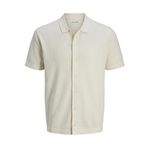 JACK & JONES Erkek JJEEMIL KNIT STRUCTURE SHIRT SS SN Triko-Kazak, Cloud Dancer, M
