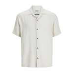 JACK & JONES Erkek JJEJEFF SOLID RESORT SHIRT SS SN Gömlek, Moonbeam, S