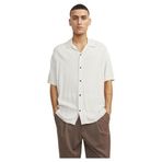 JACK & JONES Erkek JJEJEFF SOLID RESORT SHIRT SS SN Gömlek, Moonbeam, S