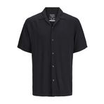 JACK & JONES Erkek JJEJEFF SOLID RESORT SHIRT SS SN PLS Gömlek, Black, EU6XL US4XL