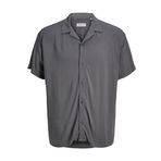 JACK & JONES Erkek Jjejeff Solid Resort Shirt S/S Sn Pls kısa kollu gömlek, castlerock, 5XL Plus