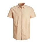 JACK & JONES Erkek JJELINEN BLEND SHIRT SS SN Gömlek, Apricot Ice, S