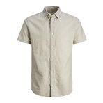 JACK & JONES Erkek JJELINEN BLEND SHIRT SS SN Gömlek, Crockery, M