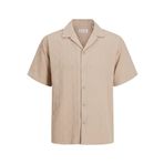 JACK & JONES Erkek Jjematteo Resort Shirt Ss Sn Kısa Kollu Gömlek, Oxford Tan, L