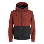 JACK & JONES Erkek Jjerush Hood Bomber Noos Pls Bomber ceket, Yanık Kına, M