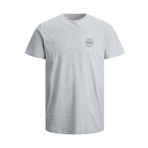 JACK & JONES Erkek Jjeshark Tee Ss Crew Neck Noos tişört, Açık gri melanj/baskı: lacivert blazer, XS