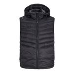 JACK & JONES Erkek Jjesprint Bodywarmer Hood yelek, Siyah/Detay: Düz., L