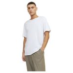 JACK & JONES Erkek Jjesummer Linen Tee Ss O-Neck Sn kısa kollu gömlek, Beyaz, XL