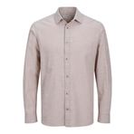 JACK & JONES Erkek Jjesummer Shirt Ls Sn Uzun Kollu Gömlek, Crockery, L