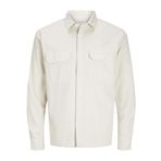 JACK & JONES Erkek Jjetravis Shirt Ls Noos Uzun Kollu Gömlek, Moonbeam, S