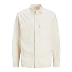 JACK & JONES Erkek JJEVENICE LINEN BLEND OVERSHIRT LS SN Gömlek, Ecru, L