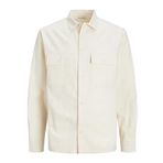 JACK & JONES Erkek JJEVENICE LINEN BLEND OVERSHIRT LS SN Gömlek, Ecru, S