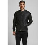 Jack & Jones Erkek Jjewarner Suya Dayanıklı Deri Biker Ceket 12182461 Siyah