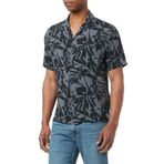 JACK & JONES Erkek Jjguru Monochrome AOP Resort Shirt Ss Gömlek, Asfalt, L