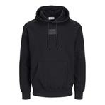 JACK & JONES Erkek Jjhakkai Sweat Hood kapüşonlu kazak, Siyah/Baskı: Jack&Jones, M