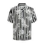 JACK & JONES Erkek Jjjeff Resort AOP Shirt SS Gömlek, Siyah, XS