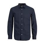 Jack & Jones, Erkek, JJJOE SHIRT LS PLAIN, Gömlek, Navy Blazer, XL