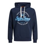 JACK & JONES Erkek JJMIKK SWEAT HOOD Sweatshirt, Lacivert, XXL
