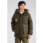 Jack & Jones Erkek Jjstar Rüzgar Geçirmez Kapüşonu Kürklü Parka 12256892 Yeşil