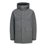 Jack & Jones Erkek JJTATE PARKA Parka, Koyu Gri, XL