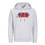 JACK & JONES Erkek Jjtiley Sweat Hood kapüşonlu kazak, beyaz melanj, M