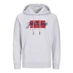 JACK & JONES Erkek Jjtiley Sweat Hood kapüşonlu kazak, beyaz melanj, S