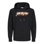 JACK & JONES Erkek Jjtiley Sweat Hood kapüşonlu kazak, Siyah, XL