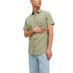 JACK & JONES Erkek Jorabel Shirt S/S Sn Gömlek, Yağlı Yeşil, S