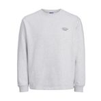 JACK & JONES Erkek Jorbronx Arch Small Sweat Crew Neck Sweatshirt, Parlak beyaz/Detay: melanj, S