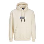 JACK & JONES Erkek Jorbronx Rectangle Sweat Hood kapüşonlu kazak, Antik Beyaz, L