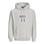 JACK & JONES Erkek Jorbronx Rectangle Sweat Hood kapüşonlu kazak, Parlak beyaz/Detay: melanj, S