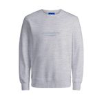 JACK & JONES Erkek Jorbronx Sweat Crew FST Sweatshirt, Parlak beyaz/Detay: melanj, XL