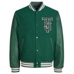 JACK & JONES Erkek Jorcollege Bomber Ceket Sn Bomber Ceket, Trekking Yeşili, S