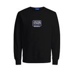 JACK & JONES Erkek Joreaton Sweat Crew Neck FST Sweatshirt, Siyah, L