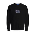 JACK & JONES Erkek Joreaton Sweat Crew Neck FST Sweatshirt, Siyah, XL