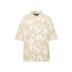 JACK & JONES Erkek JORFARO LINEN AOP OVERSIZED SHIRT SS Gömlek Koyu Bej S