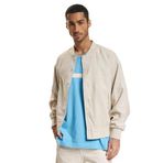 JACK & JONES Erkek JORFARO LINEN BOMBER JACKET Mont Ceket Kırık Beyaz XL